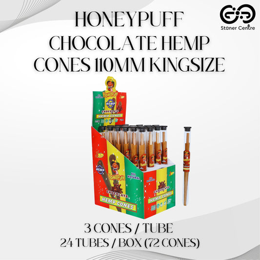 ROLLING PAPER | HONEYPUFF CHOCOLATE HEMP CONES 110MM KINGSIZE