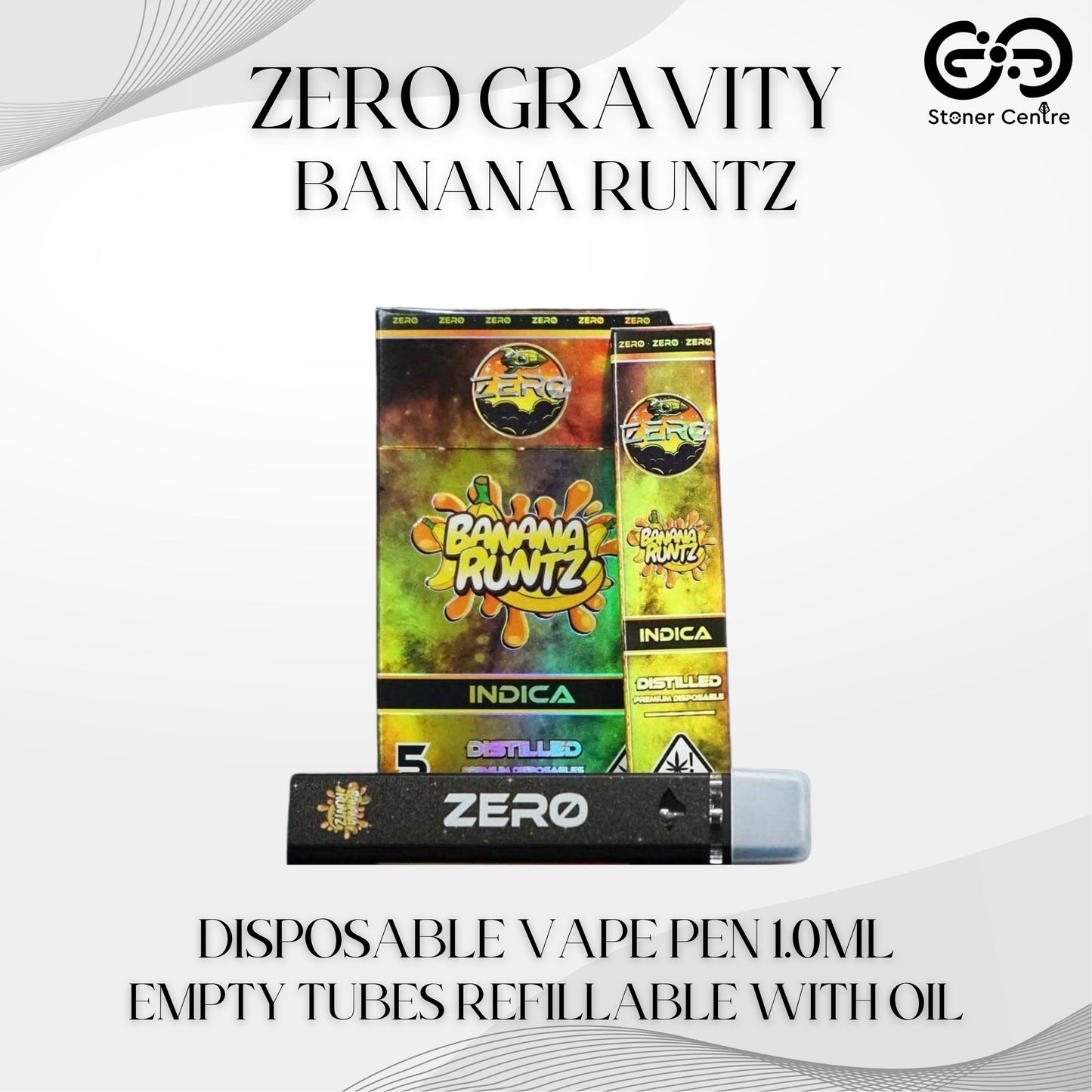 ZERO GRAVITY EMPTY CARTRIDGE | BANANA RUNTZ DISPOSABLE VAPE PEN 1.0ML