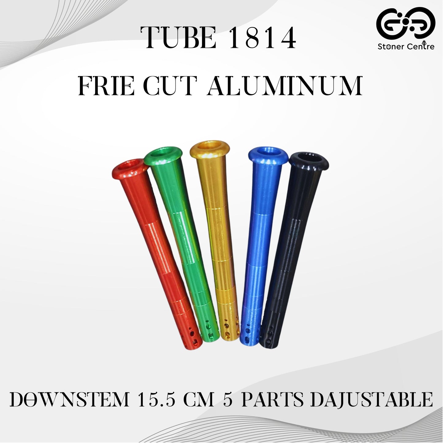 GLASS TUBE | FIRE CUT ALUMINUM DOWNSTEM 15.5 CM