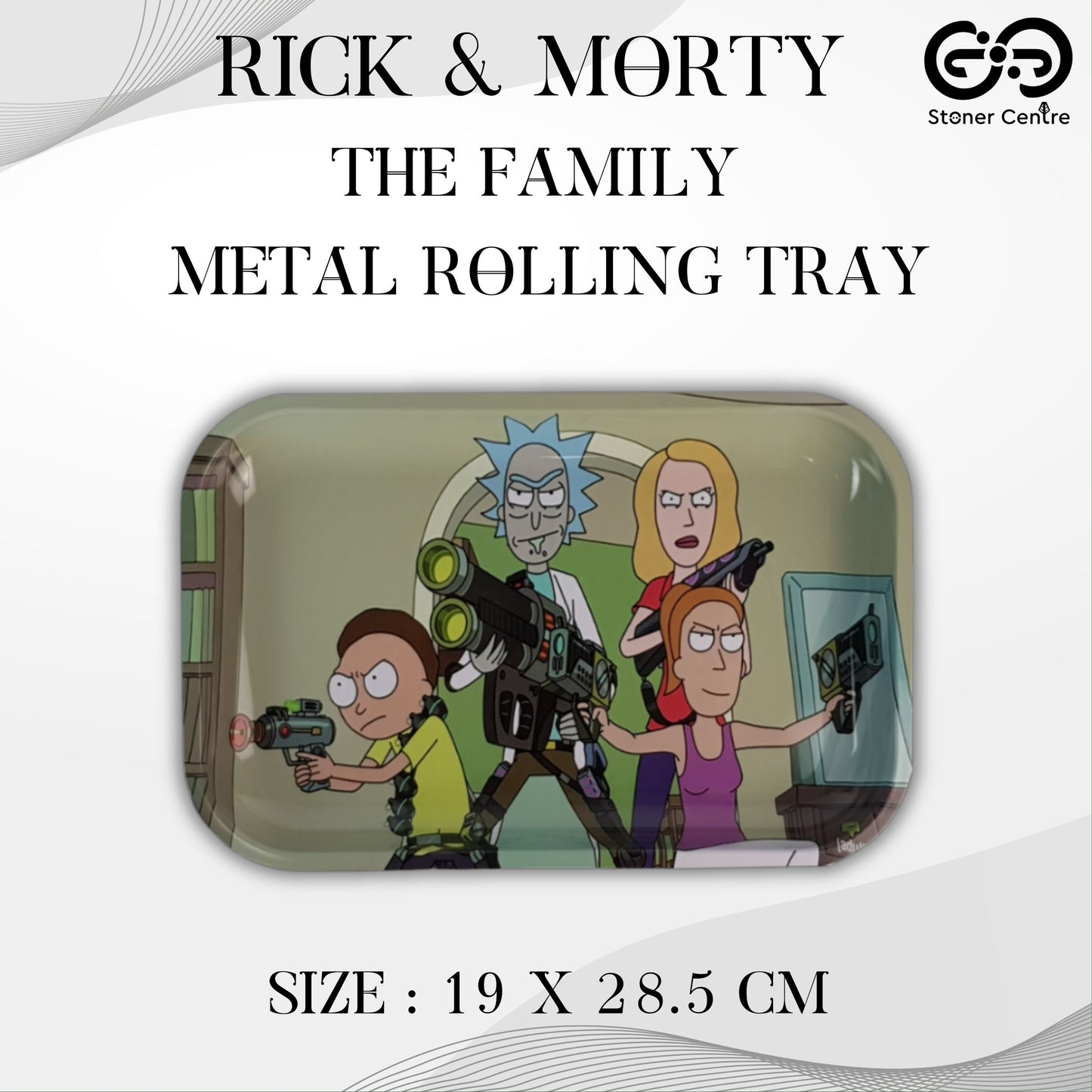 TRAY | RICK & MORTY THE FAMILY METAL ROLLING TRAY SIZE : 19X28.5 CM