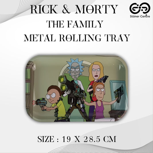 TRAY | RICK & MORTY THE FAMILY METAL ROLLING TRAY SIZE : 19X28.5 CM