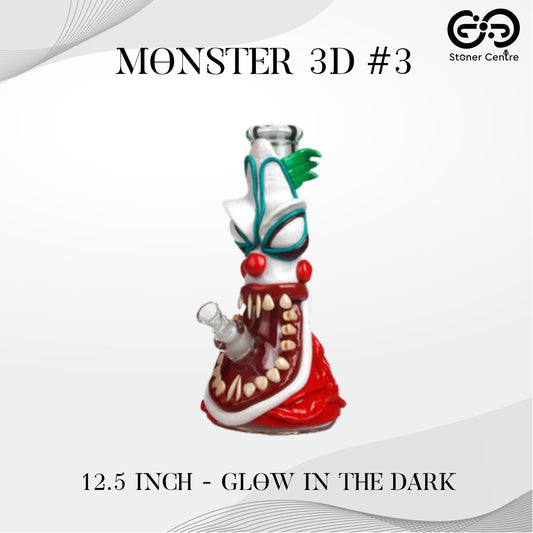 Glass Bong | MONSTER 3D - 12.5 INCH #3 GLOW IN THE DARK