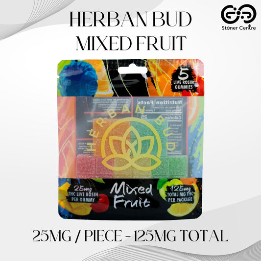 Jelly Herban Bud Mixed Fruit Edibles gummy infused thc snack