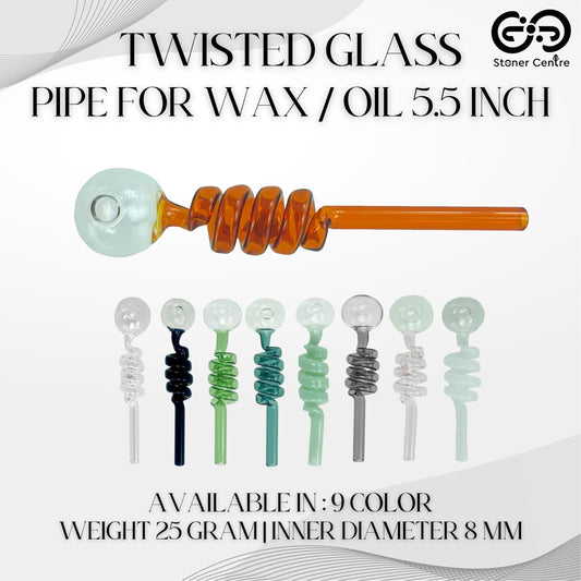 PIPE | TWISTED GLASS PIPE FOR WAX / OIL 5.5 INCH