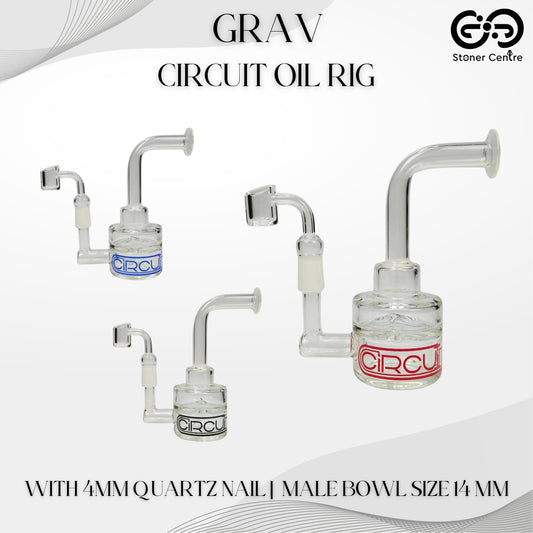 Glass Bong | GRAV CIRCUIT OIL RIG WITH 4MM QUARTZ NAIL 7 INCH