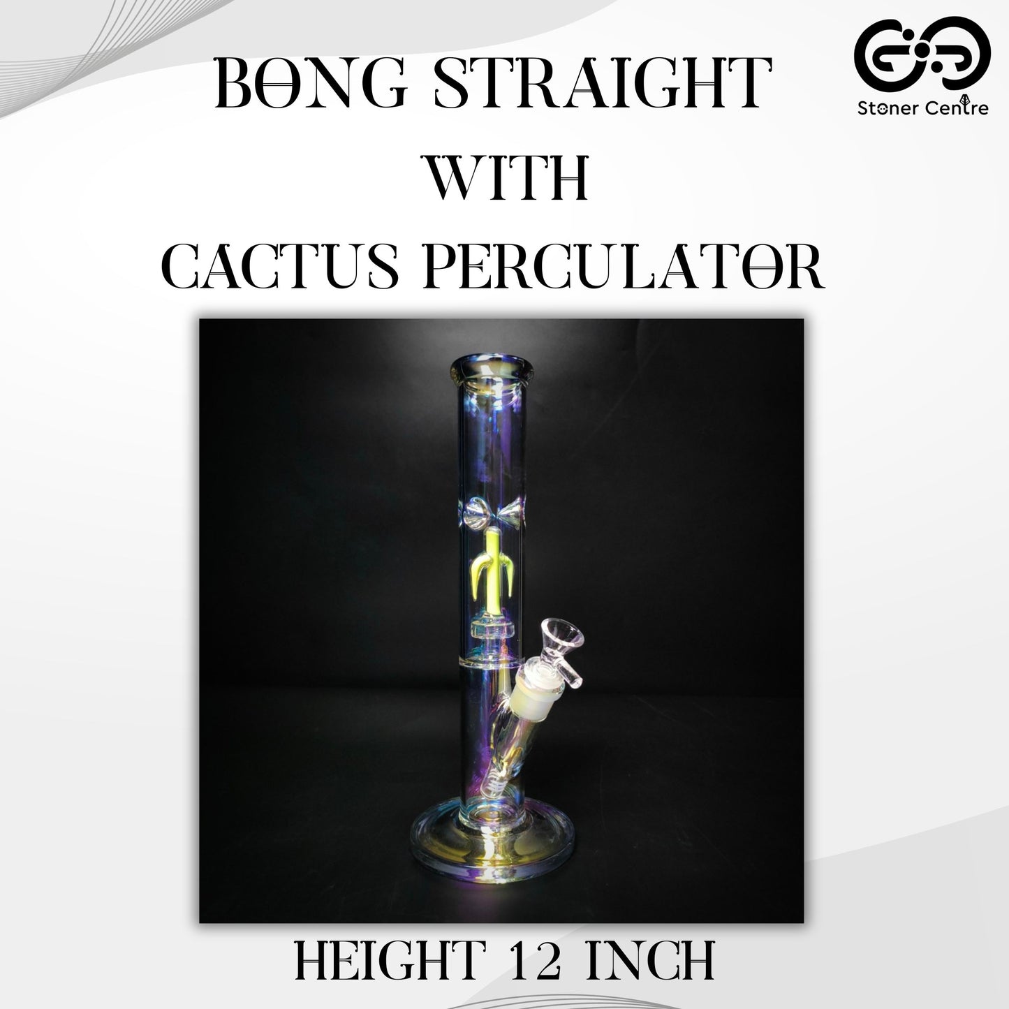 Glass Bong | BONG STRAIGHT WITH CACTUS PERCCULATOR 12 INCH