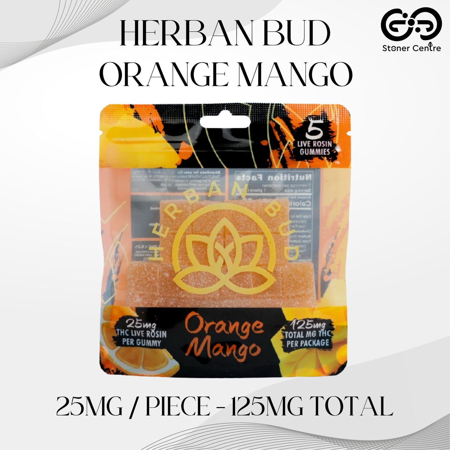 Jelly Herban Bud Orange Mango Edibles gummy infused thc snack
