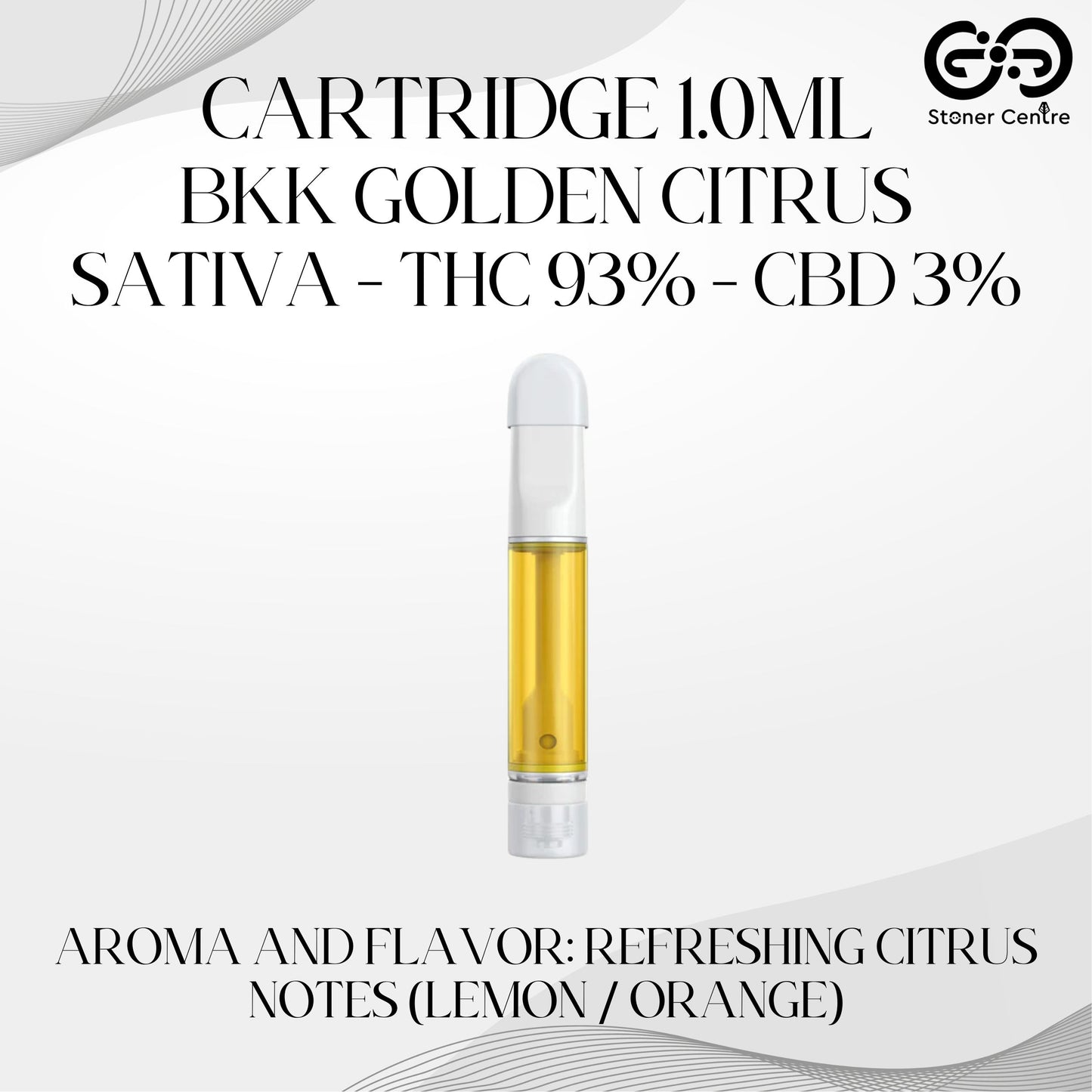 Cartridge 1.0ML | BKK GOLDEN CITRUS : SATIVA (เฉพาะหัวคาร์ทไม่รวมแบต)