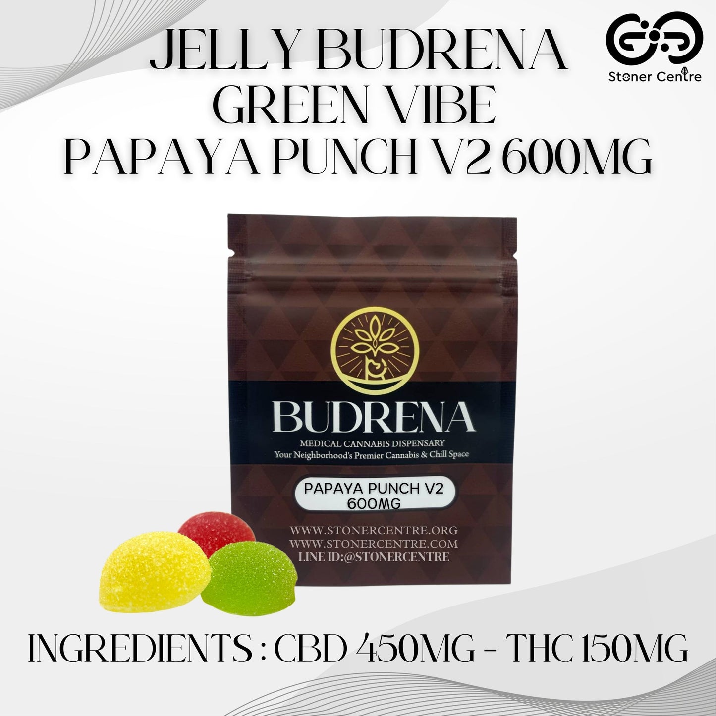 JELLY BUDRENA GREEN VIBE | PAPAYA PUNCH V.2 600MG