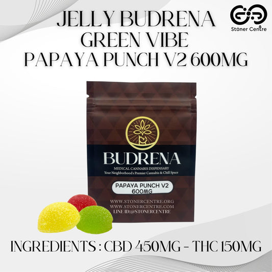 JELLY BUDRENA GREEN VIBE | PAPAYA PUNCH V.2 600MG