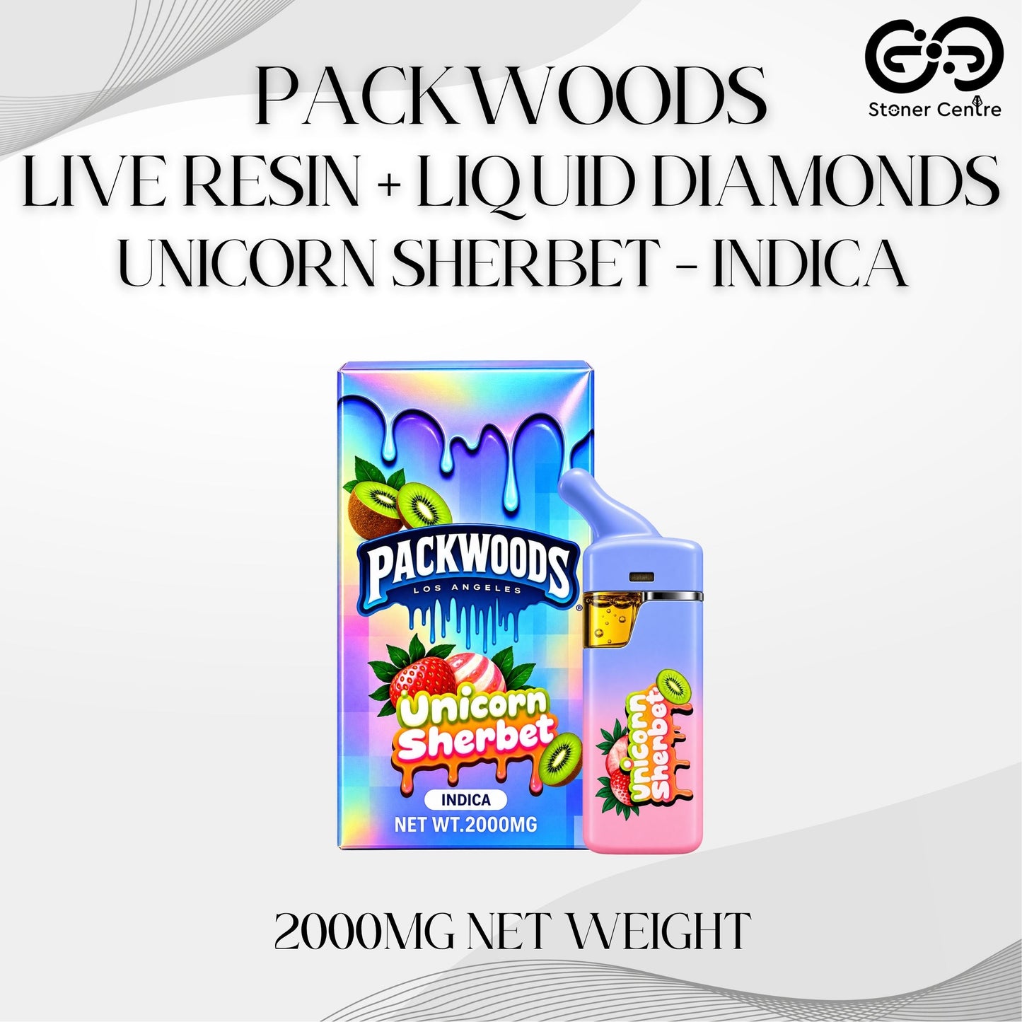 PACKWOODS - LIVE RESIN + LIQUID DIAMONDS 2.0ML | UNICORN SHERBET : INDICA