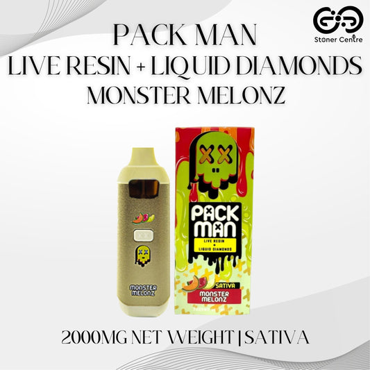 PACK MAN - LIVE RESIN + LIQUID DIAMONDS 2.0ML | MONSTER MELONZ : SATIVA