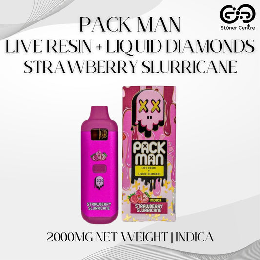 PACK MAN - LIVE RESIN + LIQUID DIAMONDS 2.0ML | STRAWBERRY SLURRICANE : INDICA
