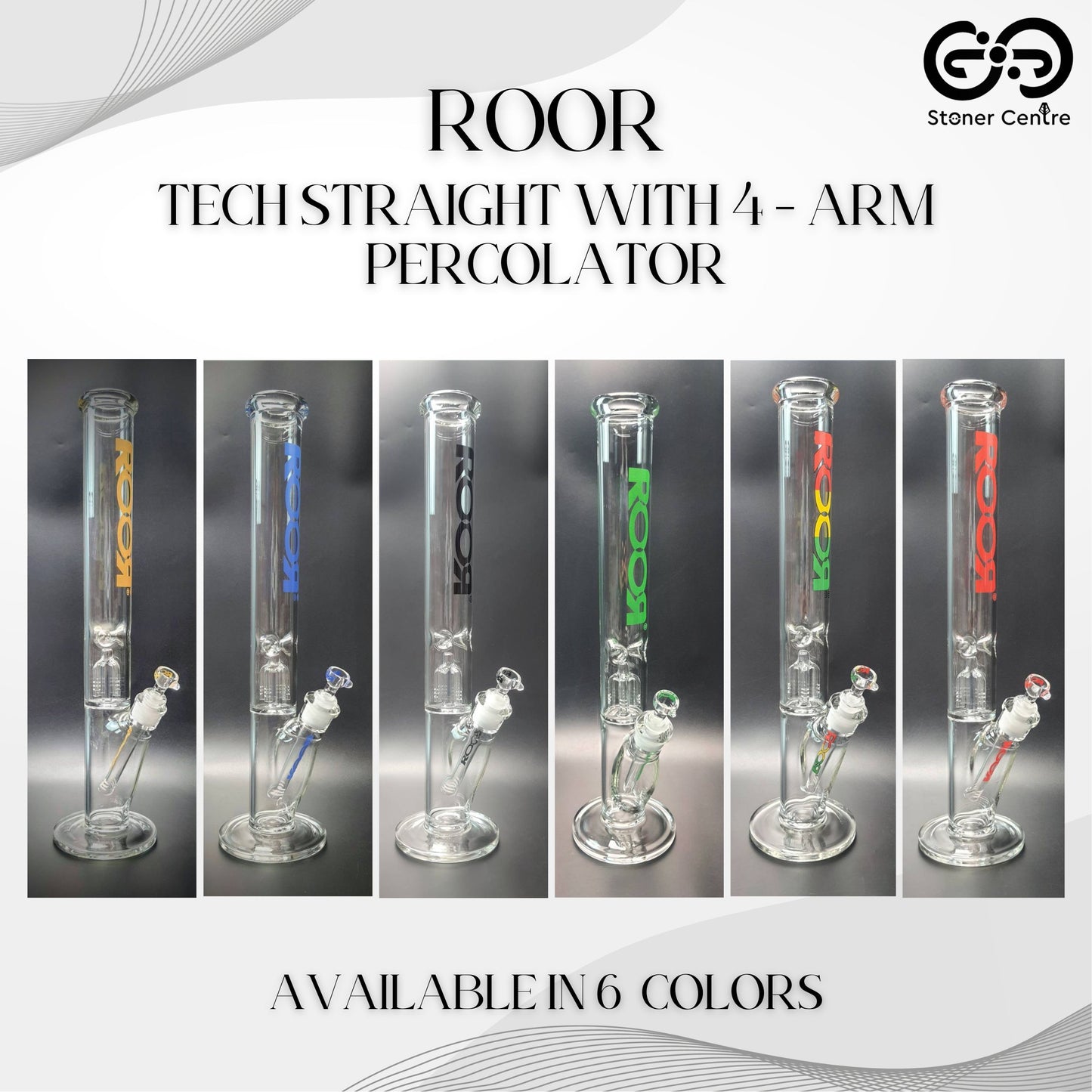 Glass Bong | ROOR TECH STRAIGHT WITH 4-ARM PERCOLATOR 18 INCH