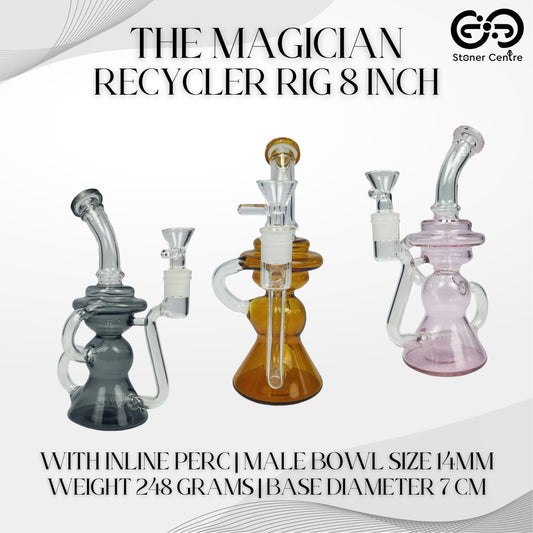 GLASS BONG | THE MAGICIAN RECYCLER RIG 8 INCH WITH INLINE PERC
