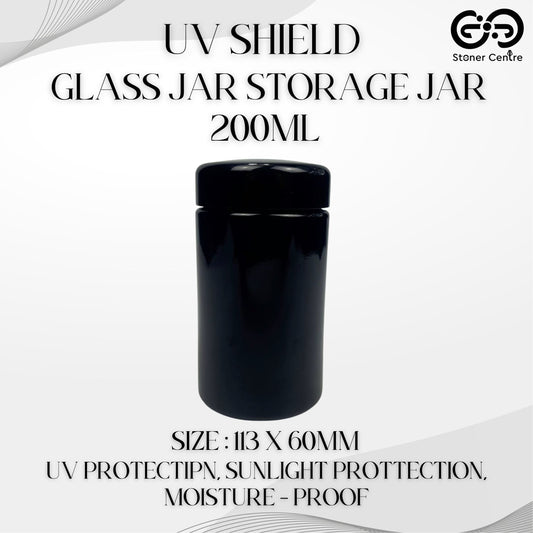 GLASS JAR | UV SHIELD GLASS JAR STORAGE JAR 200ML