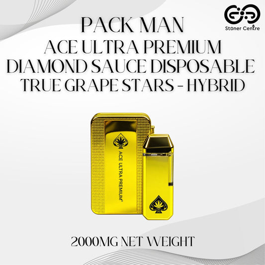 PACK MAN ACE ULTRA PREMIUM - DIAMOND SAUCE DISPOSABLE 2.0ML | TRUE GRAPE STARS - HYBRID