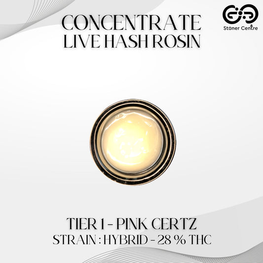 CONCENTRATE LIVE HASH ROSIN | TIER 1 - PINK CERTZ
