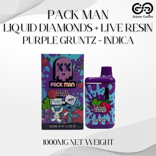 PACK MAN LIQUID DIAMONDS + LIVE RESIN 1.0ML | PURPLE GRUNTZ : INDICA