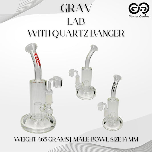 Glass Bong | GRAV LAB WITH QUARTZ BANGER 9.5 INCH