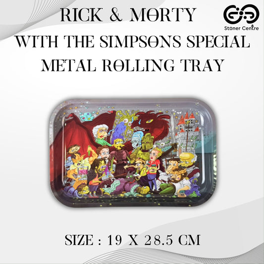 TRAY | RICK & MORTY WITH THE SIMPSONS SPECIAL METAL ROLLING PAPER TRAYSIZE : 19X28.5 CM