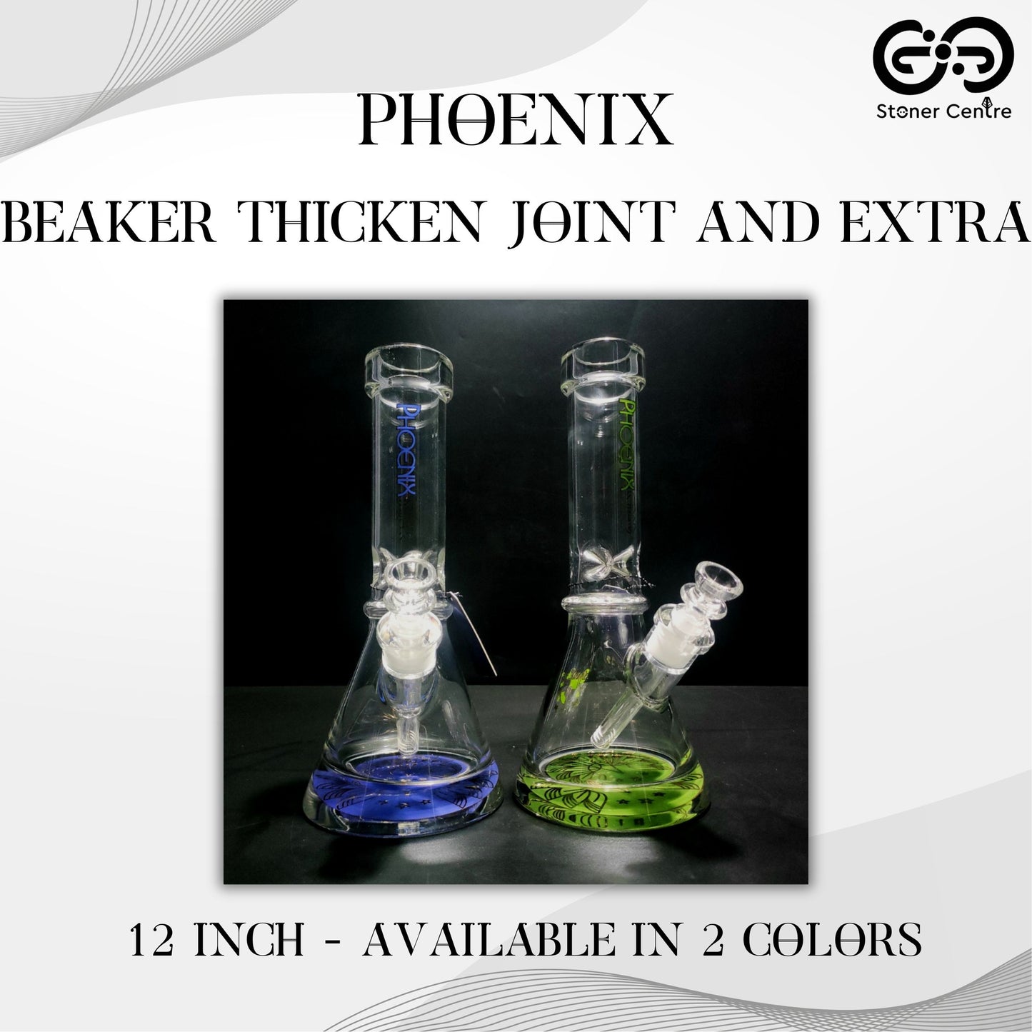 Glass Bong | PHOENIX THICKEN JOINT AND EXTRA HEAVY BASE BEAKER 12 INCH