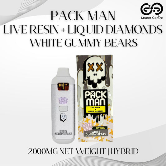 PACK MAN - LIVE RESIN + LIQUID DIAMONDS 2.0ML | WHITE GUMMY BEARS : HYBRID