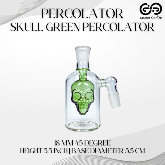 PERCOLATOR | SKULL GREEN PERCOLATOR 18 MM 45 DEGREE
