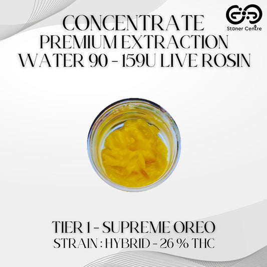 CONCENTRATE - PREMIUM EXTRACTION WATER 90 - 159U LIVE ROSIN | TIER 1 - SUPREME OREO