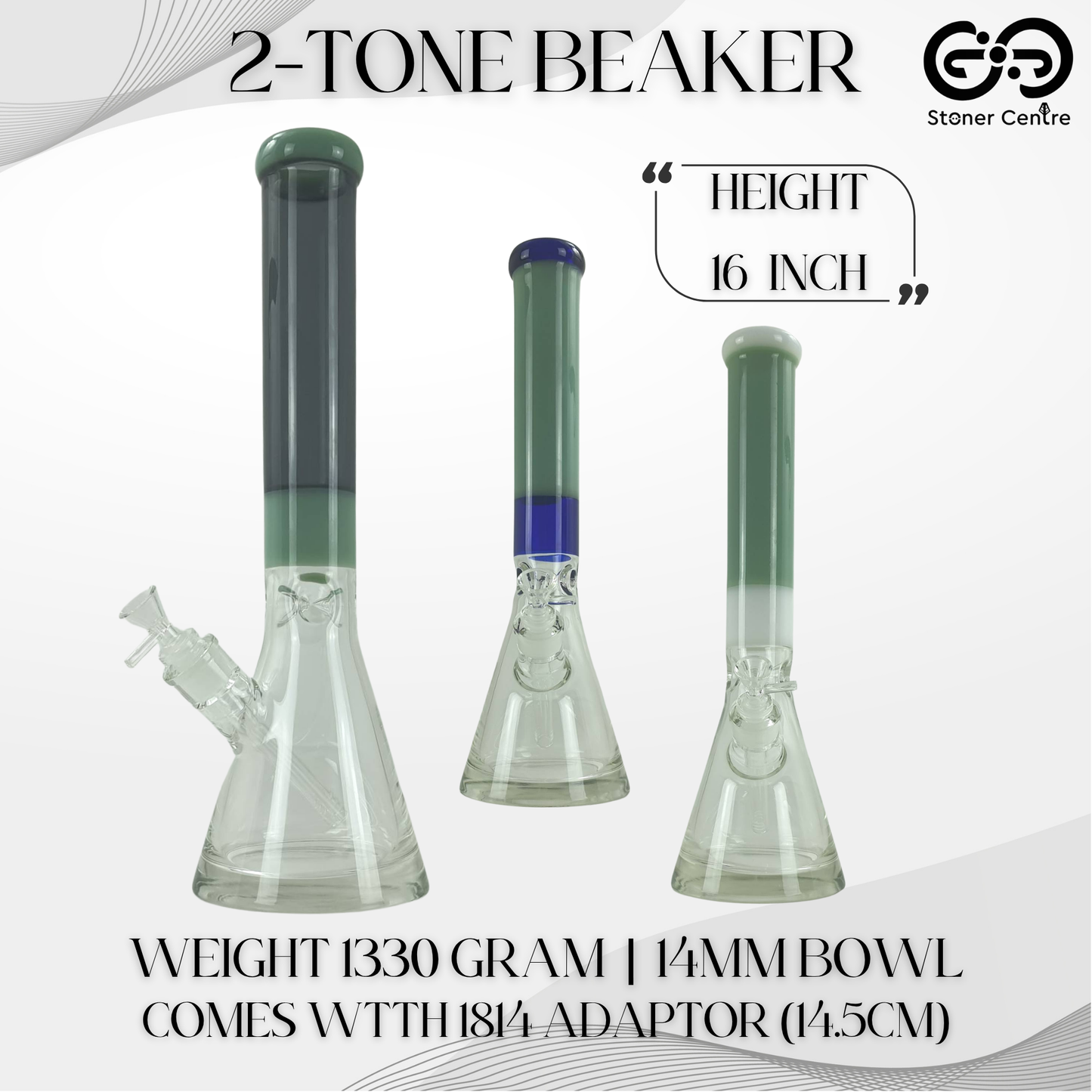 GLASS BONG | NO LOGO 2-TONE BEAKER NOLOGO 16 INCH