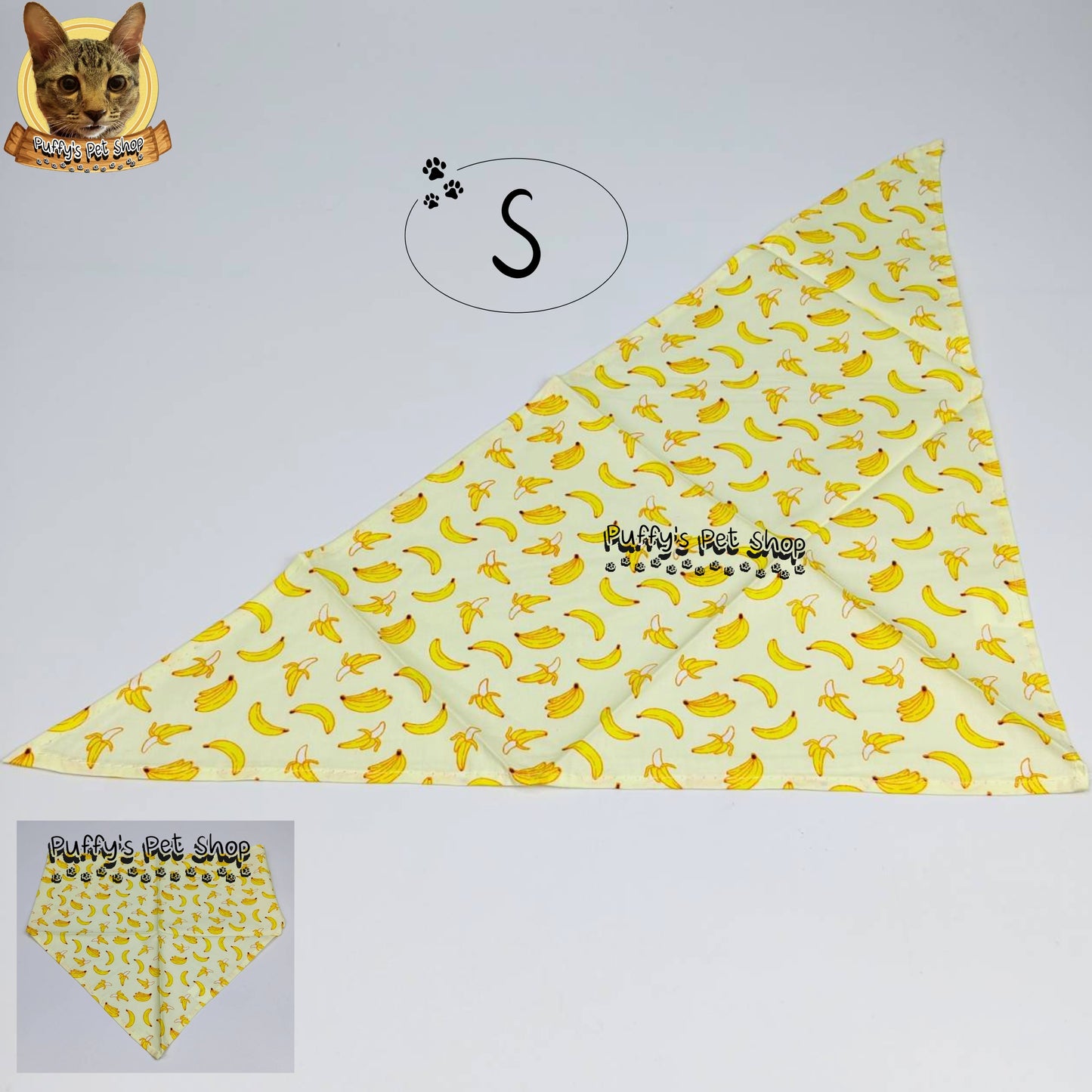 Puffy's Pet Shop |  Luxury Cotton Pet Scarf  ผ้าพันคอสัตว์เลี้ยงพรีเมียม ผ้าคอตตอนแท้ เนื้อผ้าดี ไม่ระคายเคือง สำหรับสุนัขและแมว ขนาด L 60 ซม.
