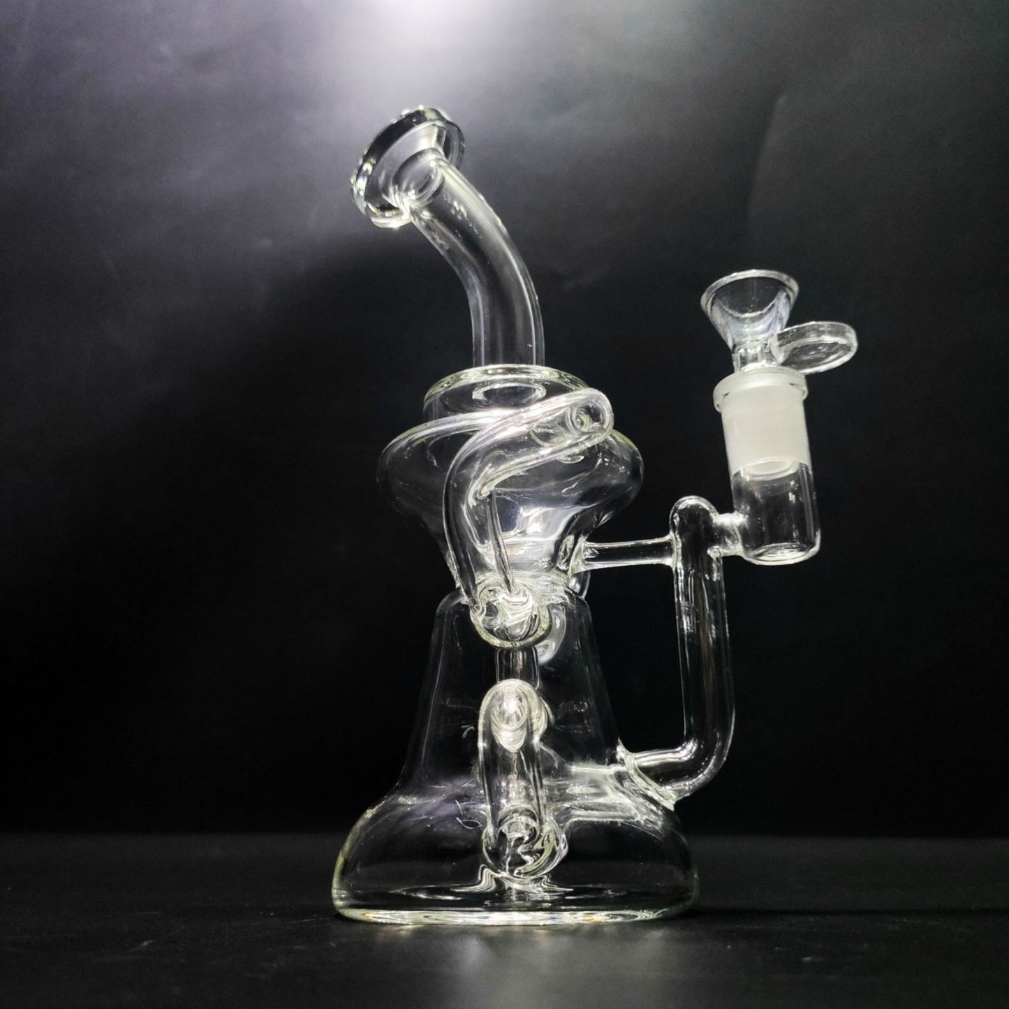 Glass Bong | DOUBLE RECYCLER DISPERSER BUBBLER OIL RIG 8.5 INCH