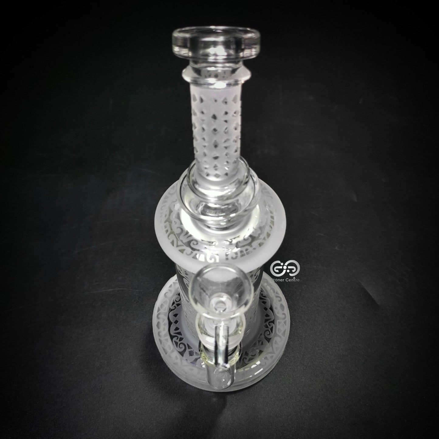 Glass Bong | ENGRAVED DYNASTY DAB RIG 14 MM JOINT WITH PERC 9 INCH