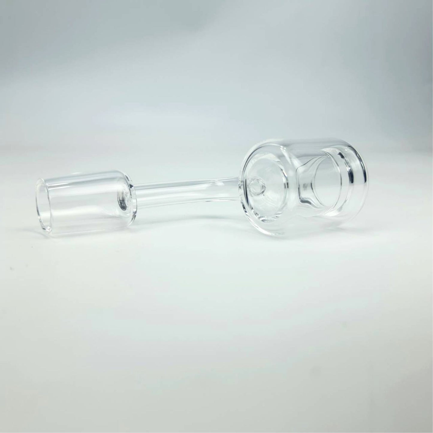 QUARTZ BOWL | DOUBLE LAYER QUARTZ BANGER 18MM & 90 DEGREE WITH GLASS CAP