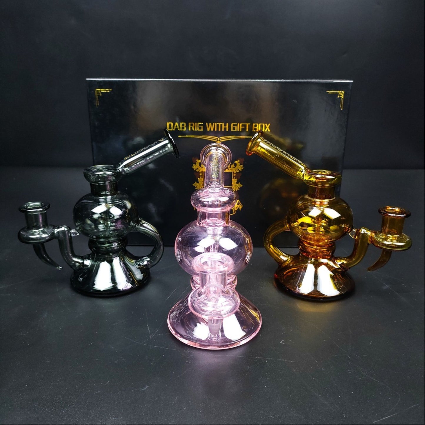 Glass Bong | 7 Pcs Recycler II Portable Oil Rig Set Full 