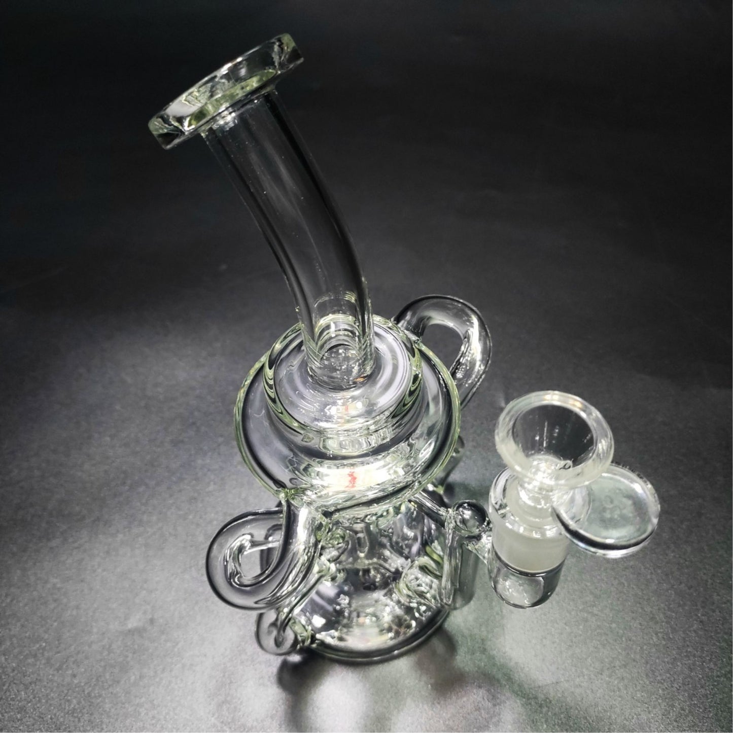 Glass Bong | DOUBLE RECYCLER DISPERSER BUBBLER OIL RIG 8.5 INCH