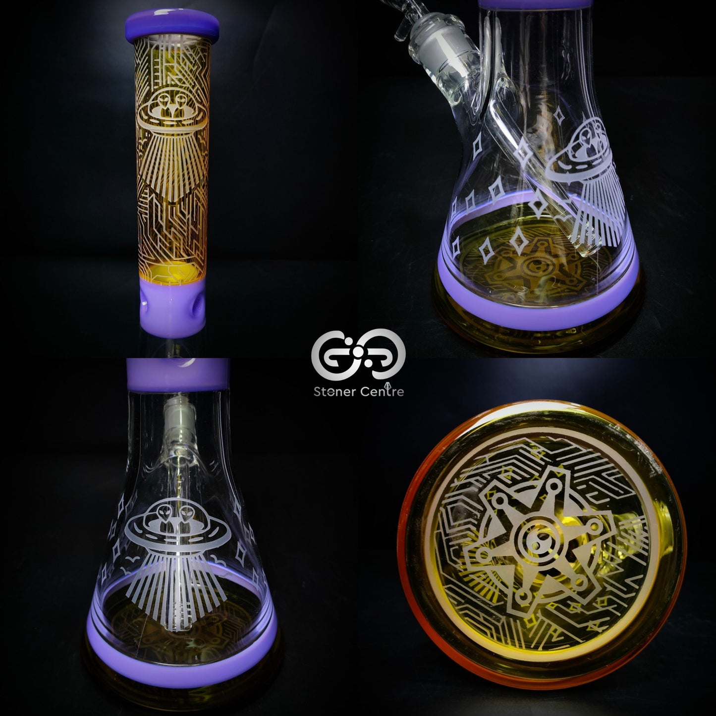 Glass Bong | 2 TONED UFO BEAKER 14 INCH