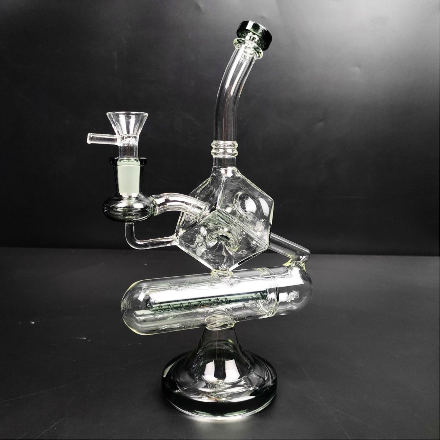 Glass Bong | DICE RECYCLER WITH INLINE PERC 10.5 INCH