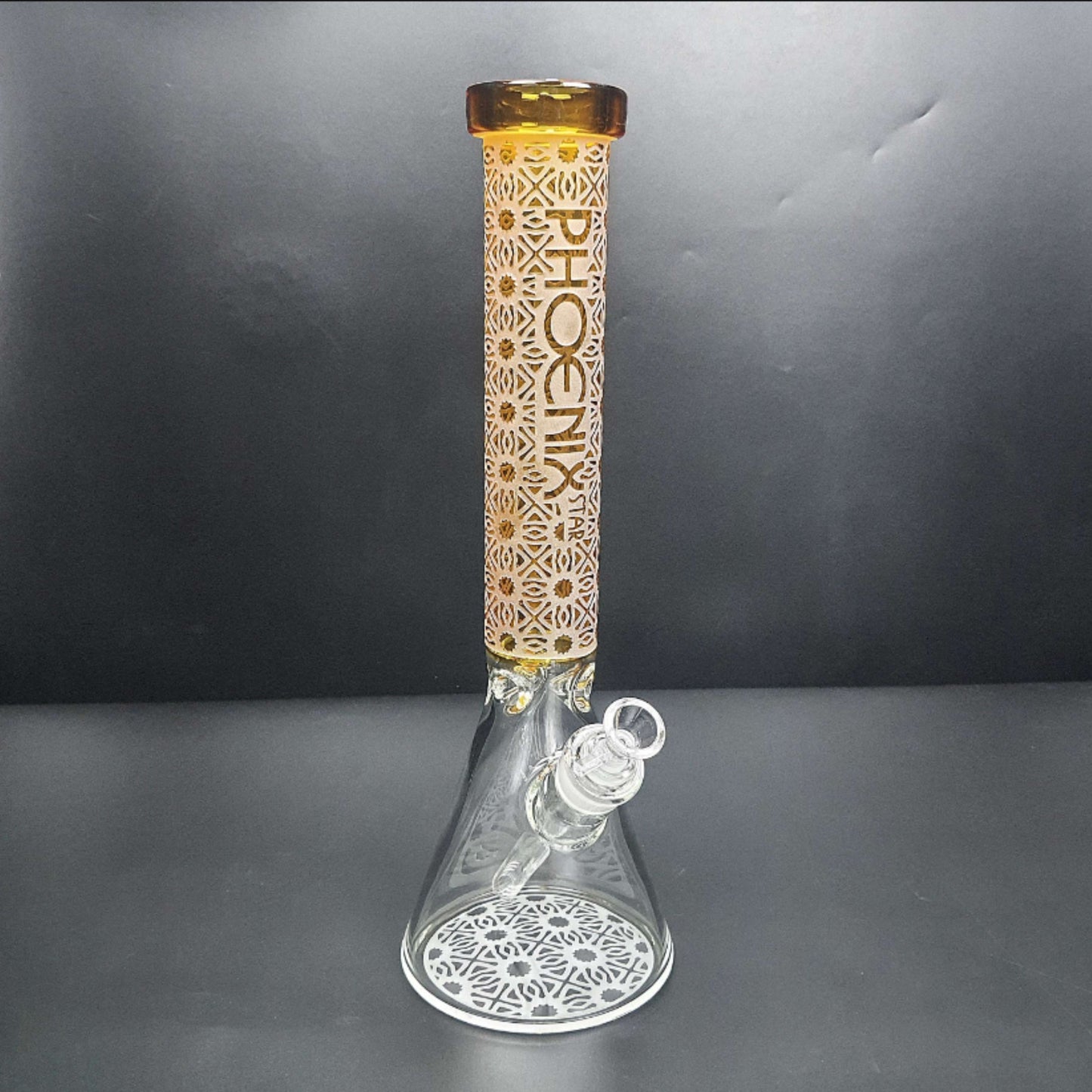 Glass Bong | PHOENIX BEAKER 7 MM THICK SANDBLASTED PROTECTED 16 INCH
