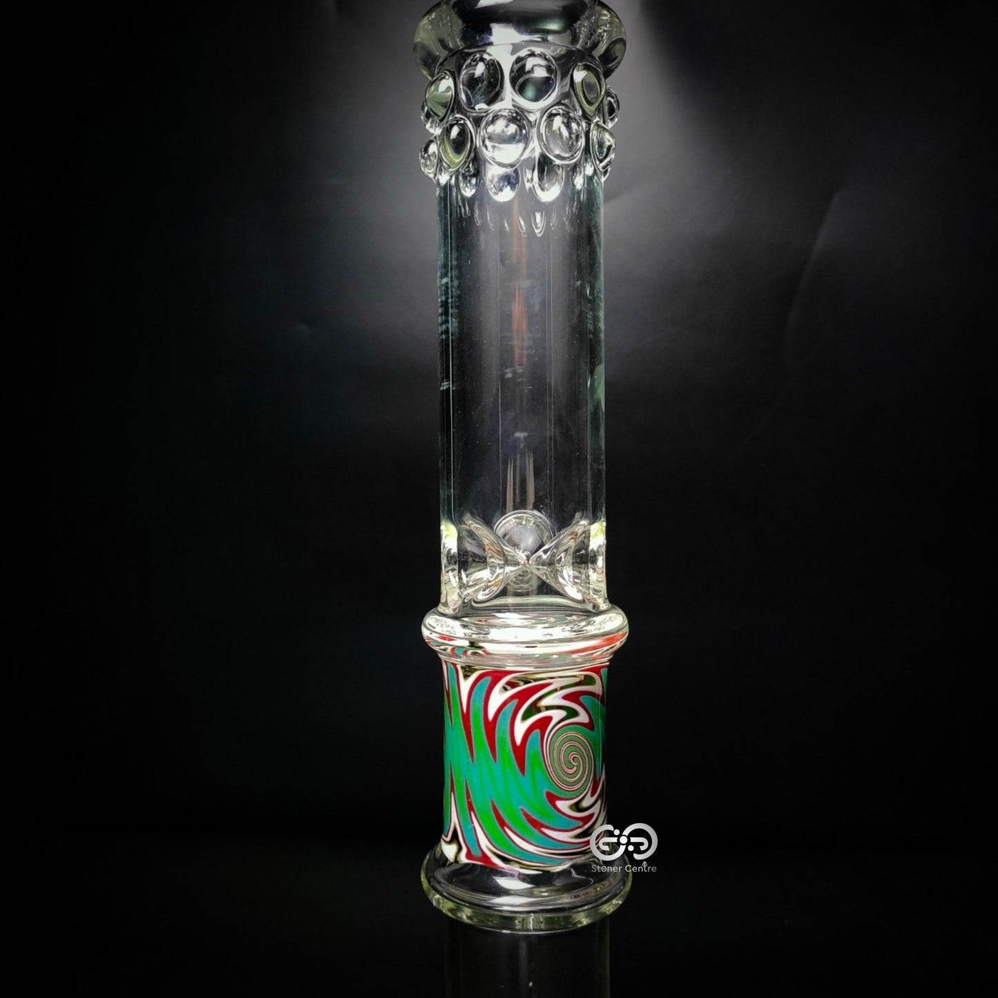 Glass Bong | WP526 BOHEMIAN STRAIGHT GLASS WITH COLORFUL TUBE & BOWL SET 18 INCH