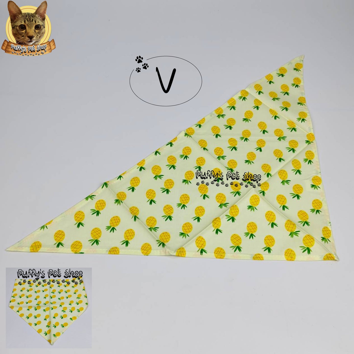 Puffy's Pet Shop |  Luxury Cotton Pet Scarf  ผ้าพันคอสัตว์เลี้ยงพรีเมียม ผ้าคอตตอนแท้ เนื้อผ้าดี ไม่ระคายเคือง สำหรับสุนัขและแมว ขนาด L 60 ซม.