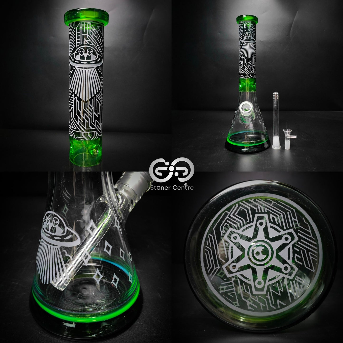 Glass Bong | 2 TONED UFO BEAKER 14 INCH