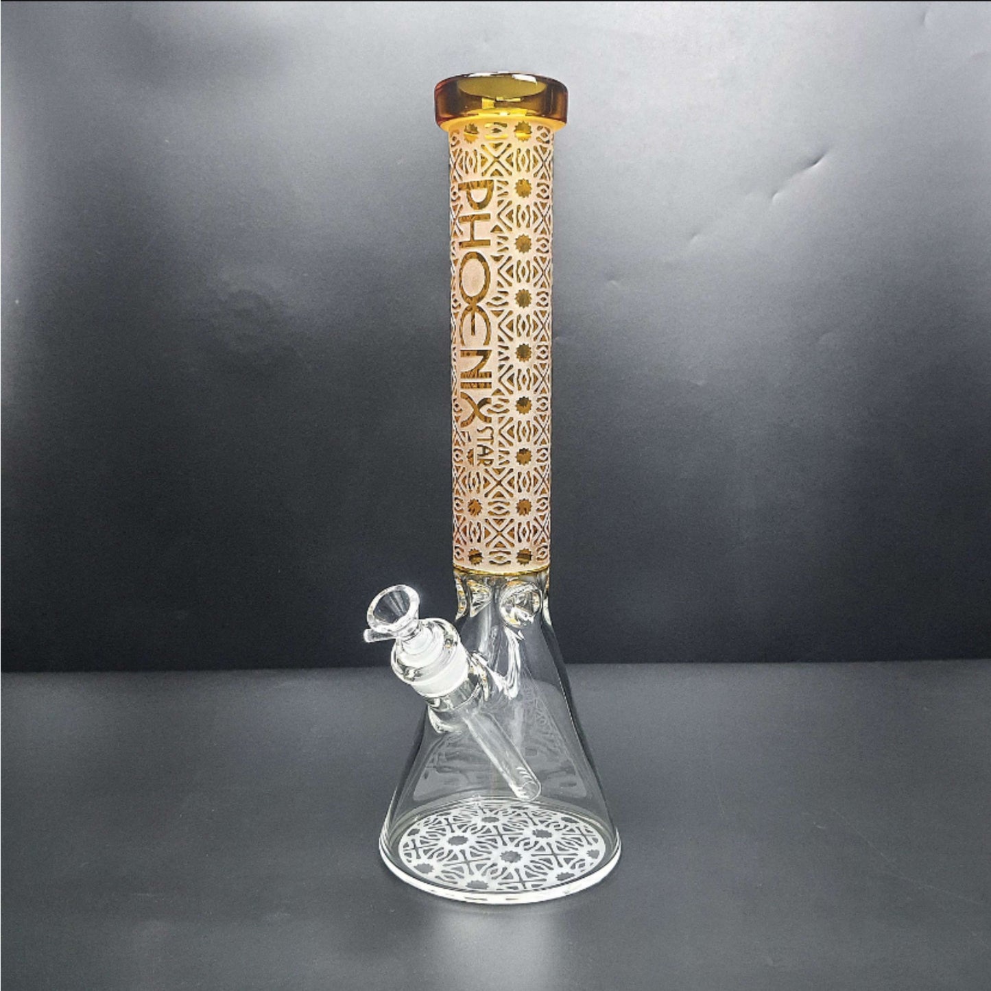 Glass Bong | PHOENIX BEAKER 7 MM THICK SANDBLASTED PROTECTED 16 INCH