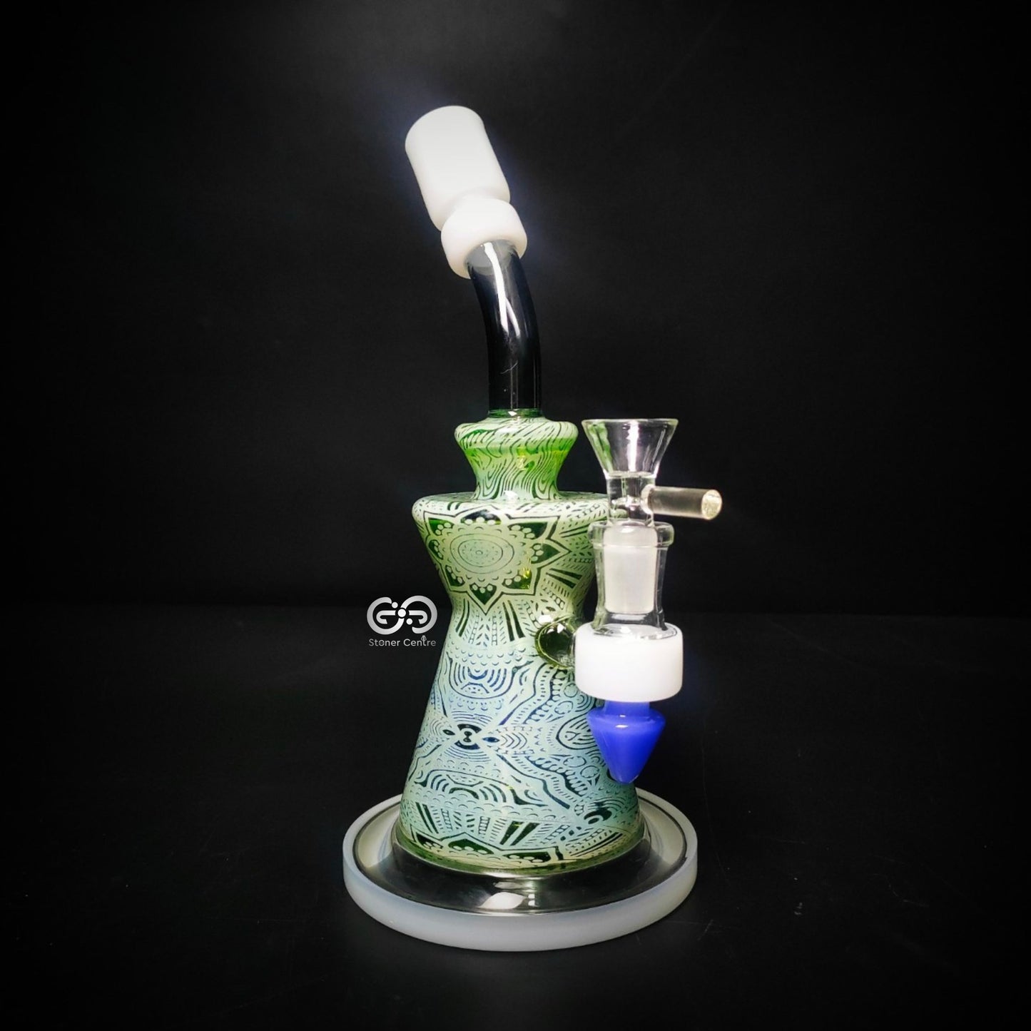 Glass Bong | GREEN LOTUS BEAKER JUICE BOX 9.5 INCH
