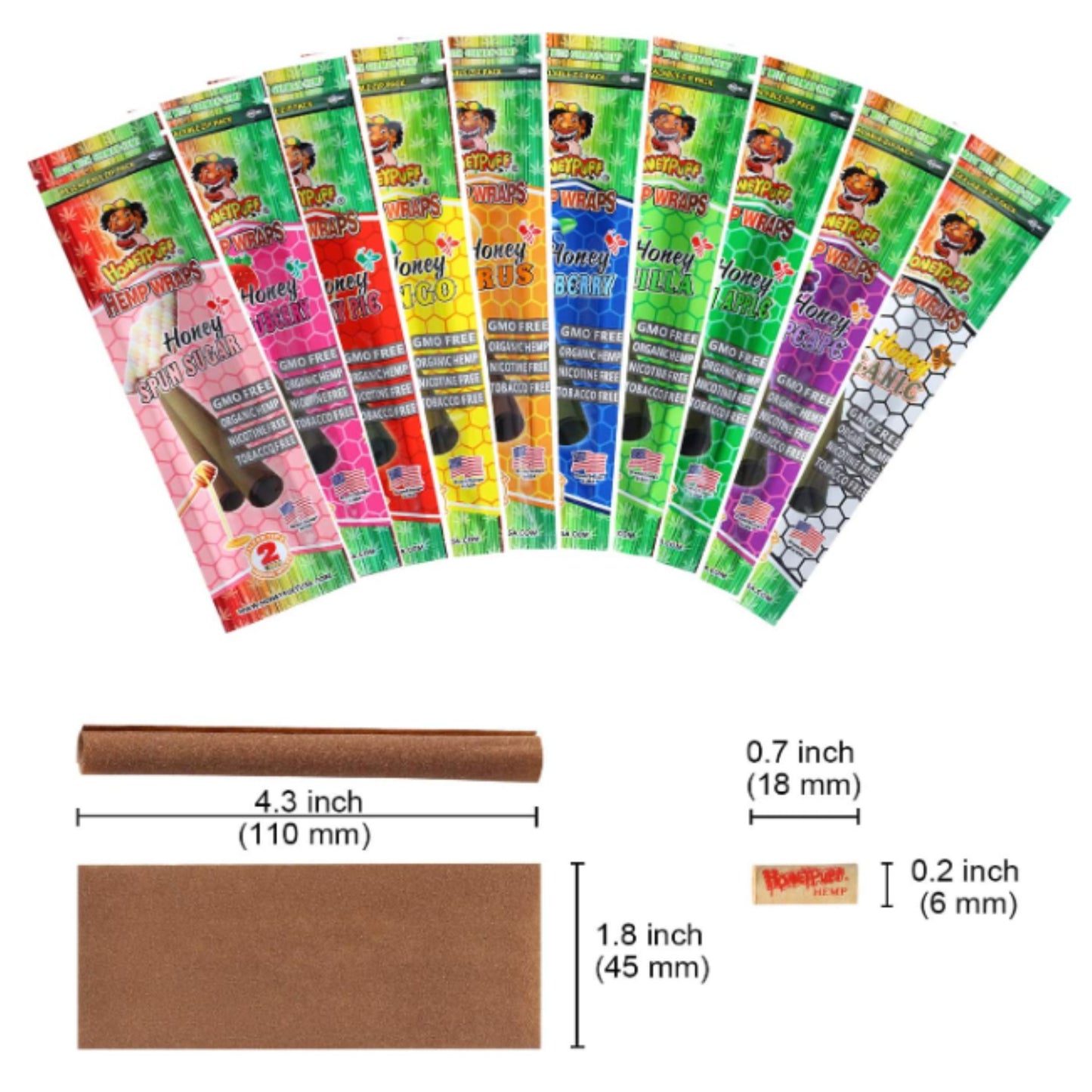 ROLLING PAPER | HONEYPUFF HEMP WRAPS 110 MM