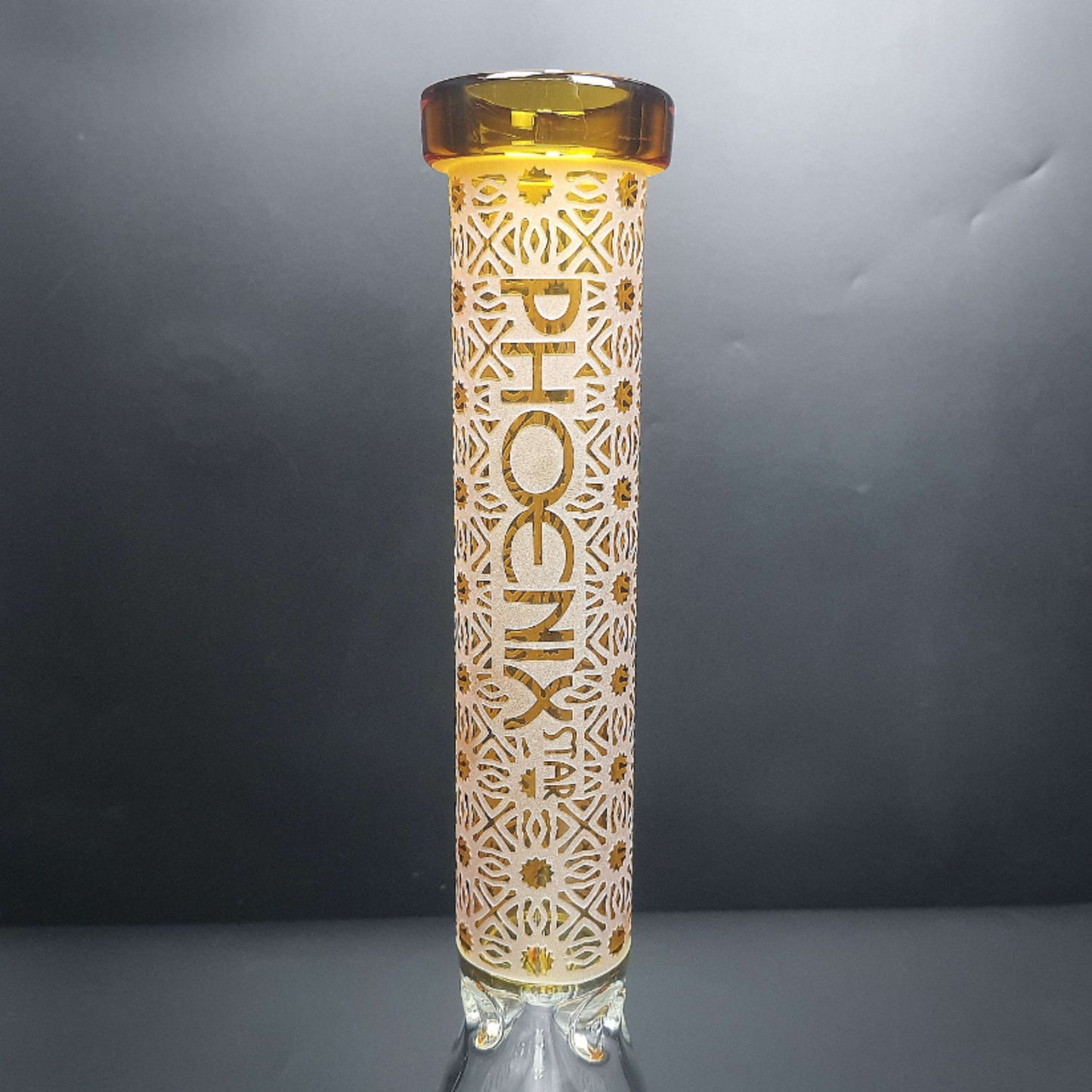 Glass Bong | PHOENIX BEAKER 7 MM THICK SANDBLASTED PROTECTED 16 INCH