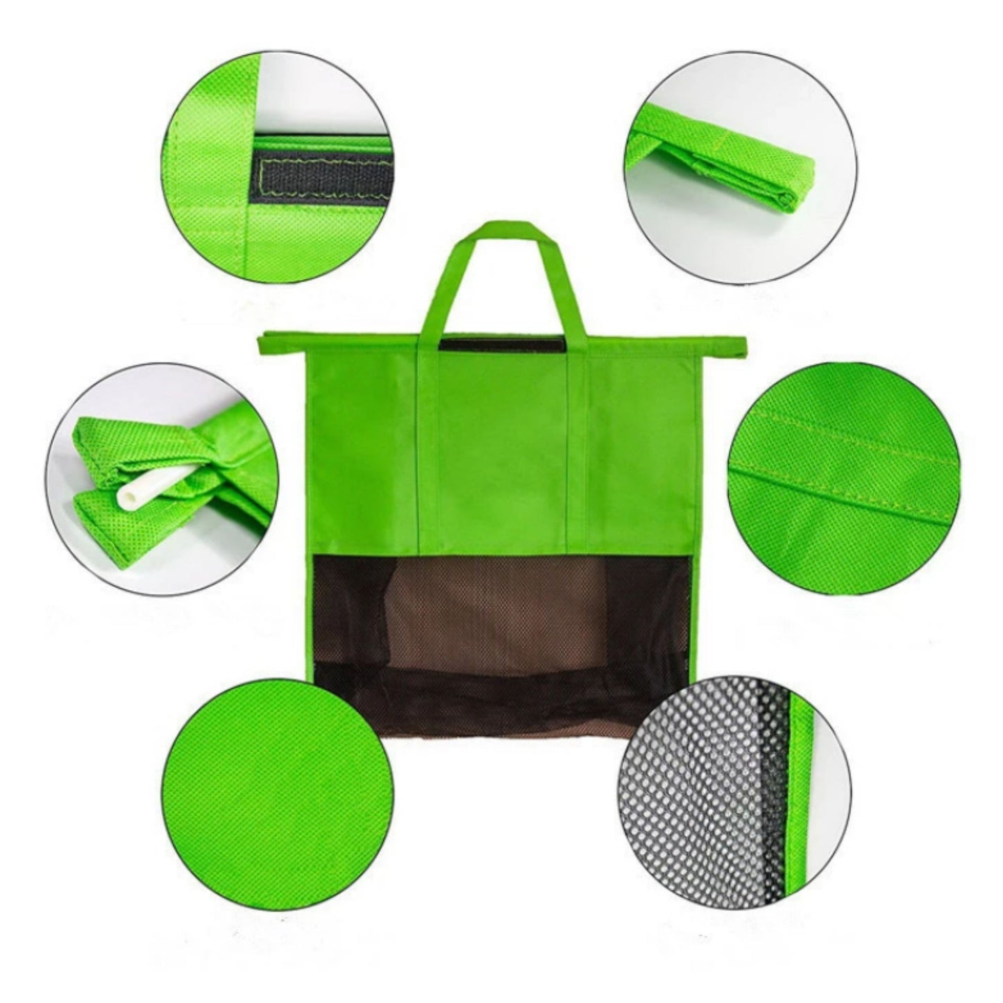 ถุงช้อปปิ้ง 4 ชิ้น/เซ็ต ถุงใส่รถเข็น ซุปเปอร์มาร์เก็ต สามารถนำมาใช้ใหม่ได้ พับได้ กระเป๋าถือ มีออฟชั่นกระเป๋าน้ำแข็ง