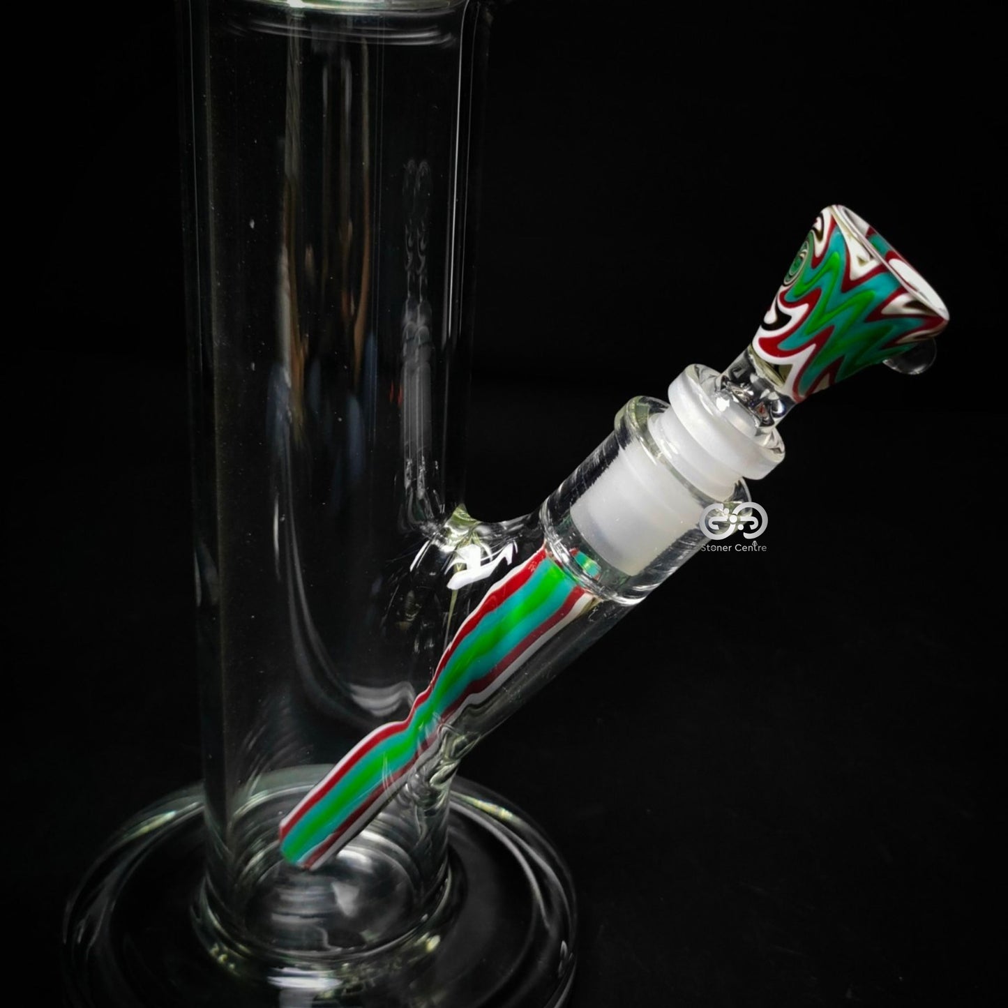 Glass Bong | WP526 BOHEMIAN STRAIGHT GLASS WITH COLORFUL TUBE & BOWL SET 18 INCH