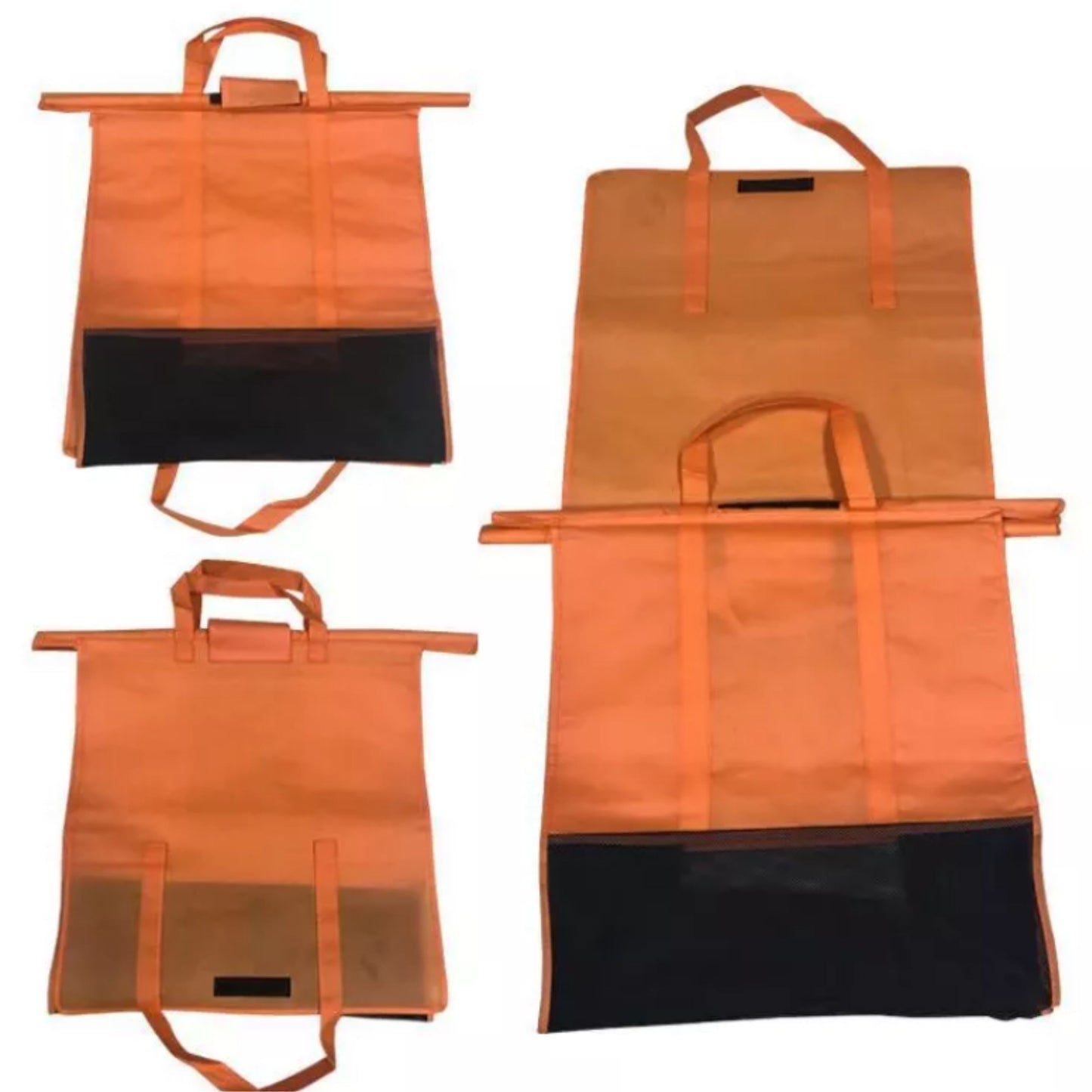 ถุงช้อปปิ้ง 4 ชิ้น/เซ็ต ถุงใส่รถเข็น ซุปเปอร์มาร์เก็ต สามารถนำมาใช้ใหม่ได้ พับได้ กระเป๋าถือ มีออฟชั่นกระเป๋าน้ำแข็ง