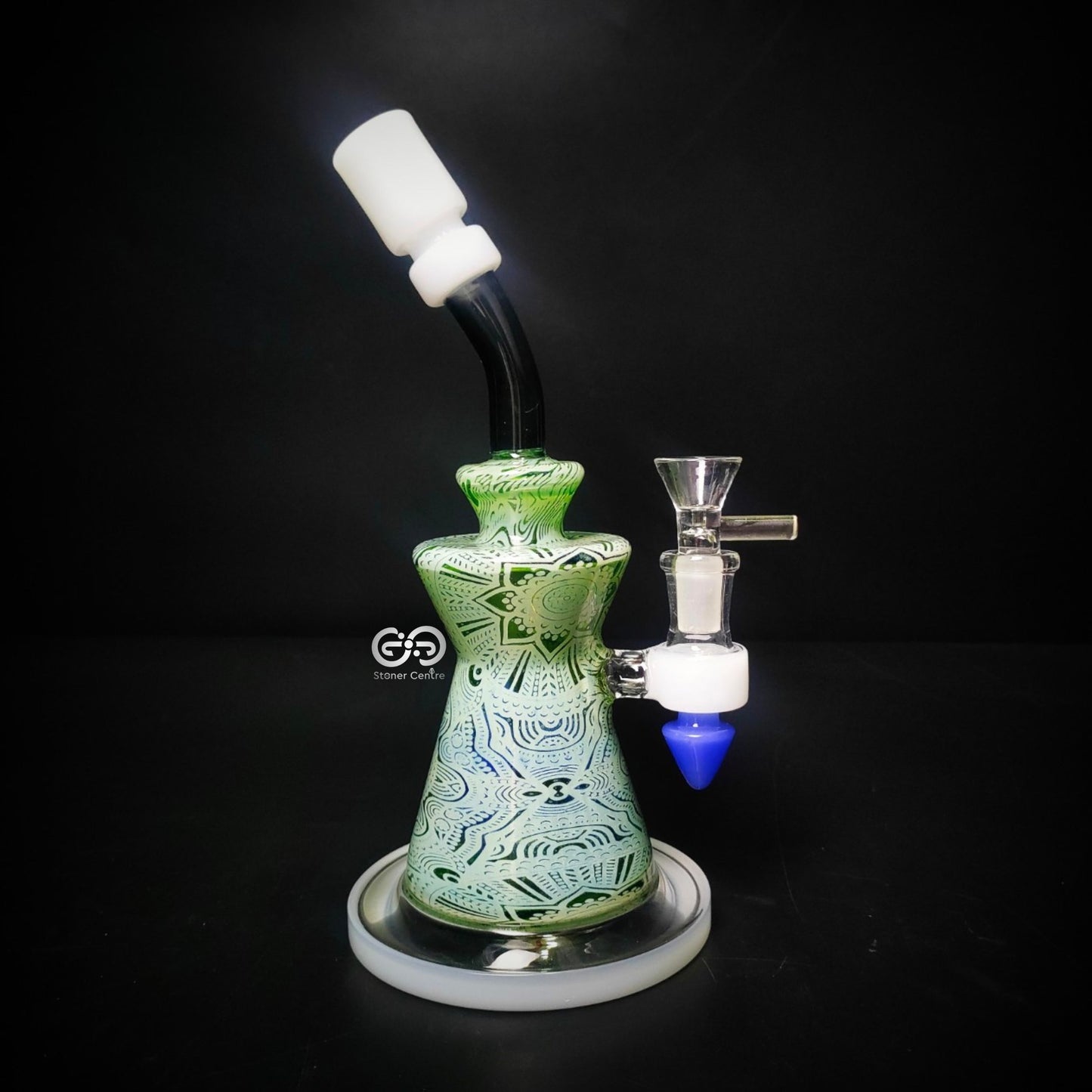 Glass Bong | GREEN LOTUS BEAKER JUICE BOX 9.5 INCH
